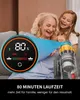 A woman and a child are looking at a vacuum cleaner with a digital display showing 80% battery. Produktbild-Vorschau