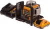 A Dewalt laser level tool with two batteries and a mounting bracket, shown against a white background. Produktbild-Vorschau
