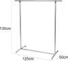 A metal garment rack with dimensions indicated by text. Produktbild-Vorschau