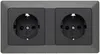MILOS Set 2 Steckdosen, 250V, 16A, Anthrazite Voir les images du produit 1