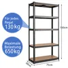 COSTWAY 5-poziomowy regał do dużych obciążeń do 650 kg, Podgląd zdjęcia produktu 3