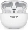 A pair of white wireless earbuds in their charging case. Náhľad obrázku produktu