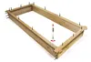 A wooden frame being assembled with screws and a screwdriver. Produktbild-Vorschau