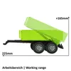 A diagram showing the working range of a toy truck trailer. Produktbild-Vorschau