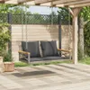 vidaXL Závěsná lavice s polštáři šedá 109x62x40 cm Poly Náhled obrázku produktu 3