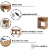 Collage showing features of a wooden nightstand. Náhľad obrázku produktu