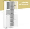 A white bathroom cabinet with dimensions indicated by measurement lines and text. Produktbild-Vorschau