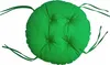 A round green seat cushion with ties, shown from a top-down perspective against a white background. Produktbild-Vorschau