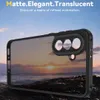 A phone case is shown against a backdrop of a sunset over the ocean. Produktbild-Vorschau