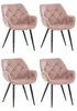 4er Set Stuhl HLO-CP88 Samt  pink Produktbild-Vorschau 6