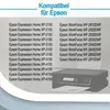 A list of compatible Epson printer models with an image of an Epson printer. Produktbild-Vorschau