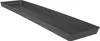 A black plastic balcony planter tray is shown from a diagonal angle against a white background. Voir les images du produit