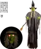 Halloween Figur - Hexe mit Besen und leuchtenden Augen Produktbild-Vorschau 1