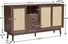 A diagram of a sideboard with dimensions indicated by lines and text. Produktbild-Vorschau