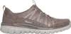 A side view of a taupe Skechers women's sneaker against a white background. Produktbild-Vorschau