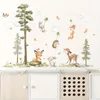 Wandaufkleber Kaninchen-Fuchs-Hirsch-großer Baum für Produktbild-Vorschau 2