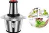 A collage showing a food processor and a garlic/ginger grater in use. Produktbild-Vorschau