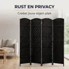 IvoQ Kamerscherm Zwart – Roomdivider – 4 Panelen – 170 x Productafbeelding-voorbeeld 3