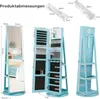 COSTWAY Szafka na biżuterię z LED, szafka z lustrem, Podgląd zdjęcia produktu 3