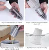 Four steps showing how to assemble, empty, and clean a handheld vacuum cleaner filter. Produktbild-Vorschau
