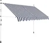 vidaXL Store rétractable manuel 300 cm bleu/blanc rayé Voir les images du produit 11