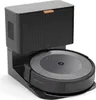 A robotic vacuum cleaner and its charging/emptying station. Voir les images du produit