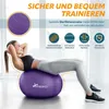 TRESKO Gymnastikball (Lila, 65cm) mit Pumpe Fitnessball Produktbild-Vorschau 2