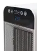 Close-up of a white and black electric heater with a digital display and control buttons. Voir les images du produit