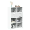 Highboard Weiß 80x42,5x124 cm Holzwerkstoff Produktbild-Vorschau 3
