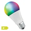 A single LED light bulb with a white base and a multicolored glass bulb, shown against a white background. An energy efficiency rating label is visible in the bottom left corner. Anteprima dell’immagine prodotto