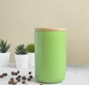 Zelená porcelánová nádoba s dřevěným víčkem Skladovací Náhled obrázku produktu 3