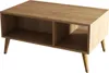 A wooden coffee table with two open compartments and four angled legs, shown against a white background. Náhled obrázku produktu