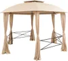 vidaXL Zahradní pavilon se závěsy Šestihranný 360x265 cm Náhled obrázku produktu 1