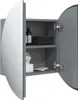 Badezimmerschrank mit Rundem Spiegel & LED Grau 47x47x17,5 Produktbild-Vorschau 5