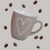 Set di 4 tazze da caffè grandi in stile country con cuori Anteprima dell’immagine prodotto 3