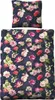A flat lay of a floral patterned duvet cover and pillowcase. Produktbild-Vorschau
