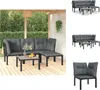 vidaXL 5-tlg. Garten-Lounge-Set Schwarz und Grau Poly Produktbild-Vorschau 1