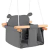 A baby swing made of fabric and wood, suspended by ropes. Produktbild-Vorschau