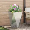 vidaXL Bac à plantes 2 pcs Argent 50 x 50 x 75 cm Acier Voir les images du produit 4