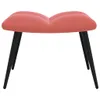 A pink velvet stool with black legs on a white background. Náhľad obrázku produktu