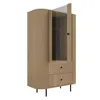 AX LIVING Vitrine Halay Eiche Cremona, 1 Tür & 2 Schubladen Produktbild-Vorschau 4