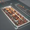 Modulares Gartenlounge-Set Groß Grau 8-Sitzer U-Form Sofa Produktbild-Vorschau 4