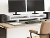 vidaXL Stojan na monitor Bílý 100x27x15 cm Materiál na bázi Náhled obrázku produktu 2