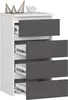 Kommode AKORD CL4 Weiß 40 cm 4 Schubladen Front Graphitgrau Produktbild-Vorschau 2