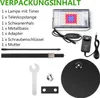 A flat lay of a plant grow light kit, showing all the components included in the packaging. Produktbild-Vorschau
