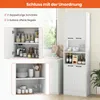 A white kitchen cabinet with multiple shelves and doors, showcasing storage solutions for kitchen items. Podgląd zdjęcia produktu