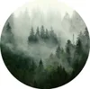 Sticker Kreis BÄUME Nebel Wald Pflanzen Natur Landschaft 3D Produktbild-Vorschau 1
