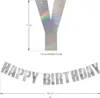 Oblique Unique Happy Birthday Girlande silber irisierend Produktbild-Vorschau 2