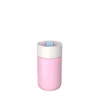 A pink thermos bottle with a white and blue lid, isolated on a white background. Náhled obrázku produktu