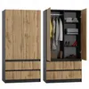 Kleiderschrank Novela, Anthrazit / Wotan2-türig | Moderner Produktbild-Vorschau 3